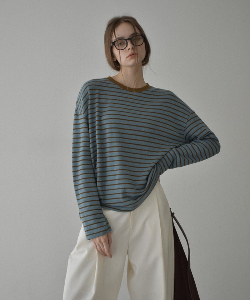 美品♪ネミカ × T. クルーネック ボーダーニット プルオーバー 大きいサイズ 美品♪ネミカ × T. クルーネック ボーダーニット プルオーバー