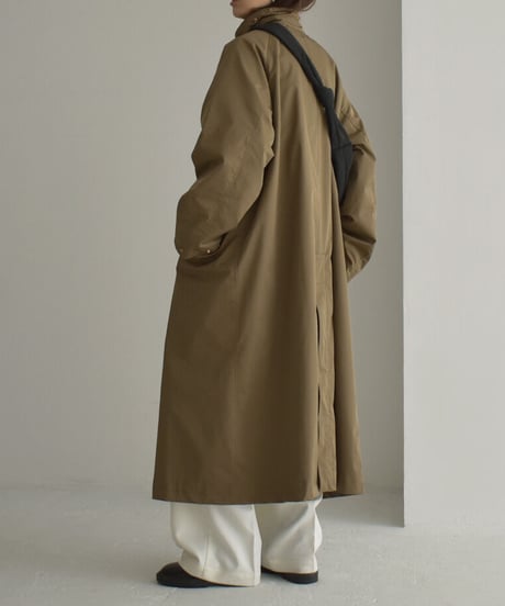 coat-13001 　撥水　ステンカラーコート　ベージュ　カーキ