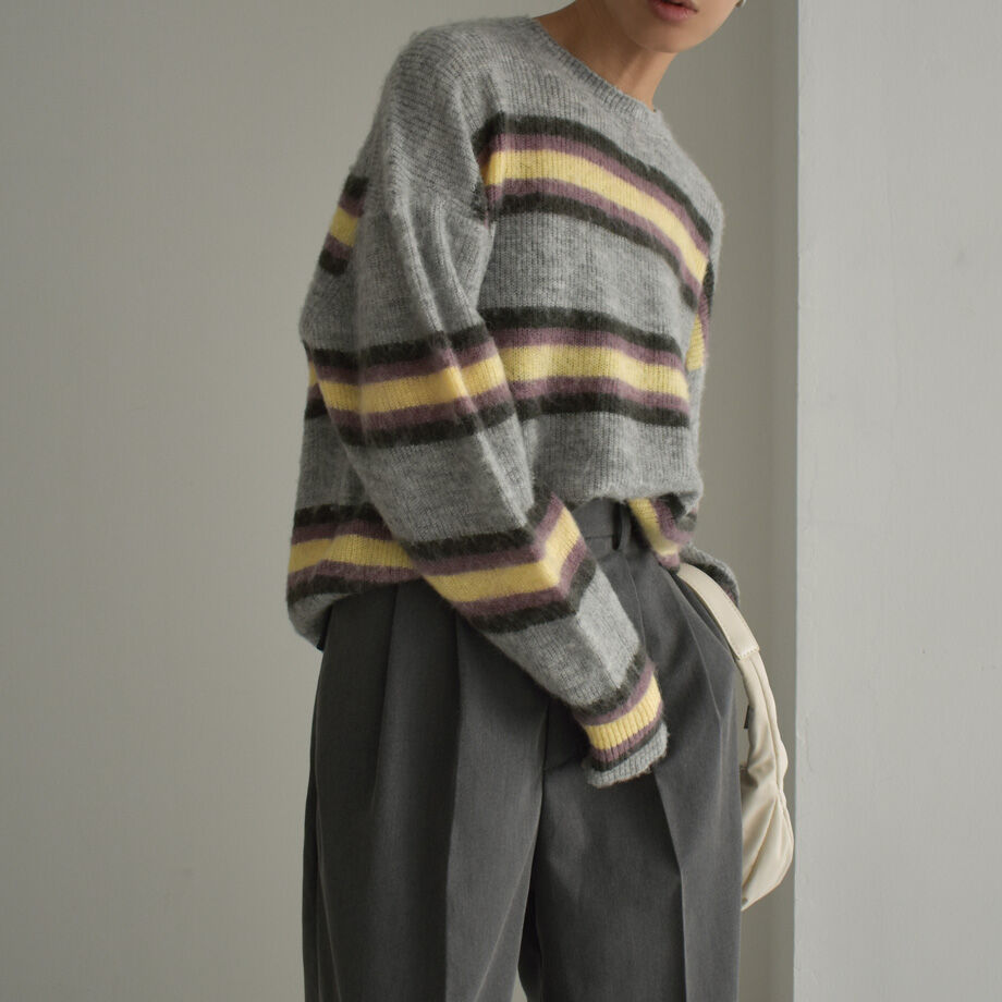 DRIES VAN NOTEN 裏毛×ニットコンビプルオーバー DRIES VAN NOTEN ファインニット セーター | ブルー | FARFETCH JP