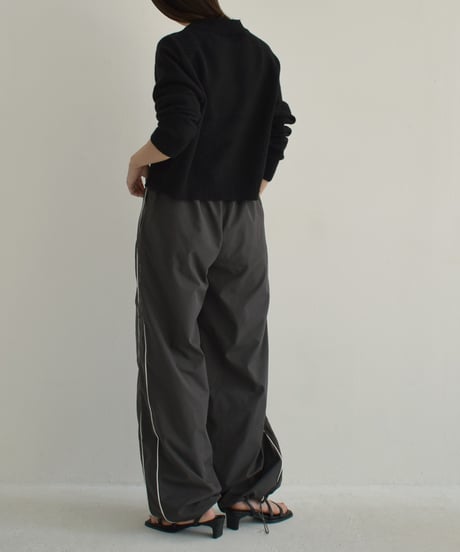 knit-02269　ジップ ニット カーディガン　グレー　ブラック