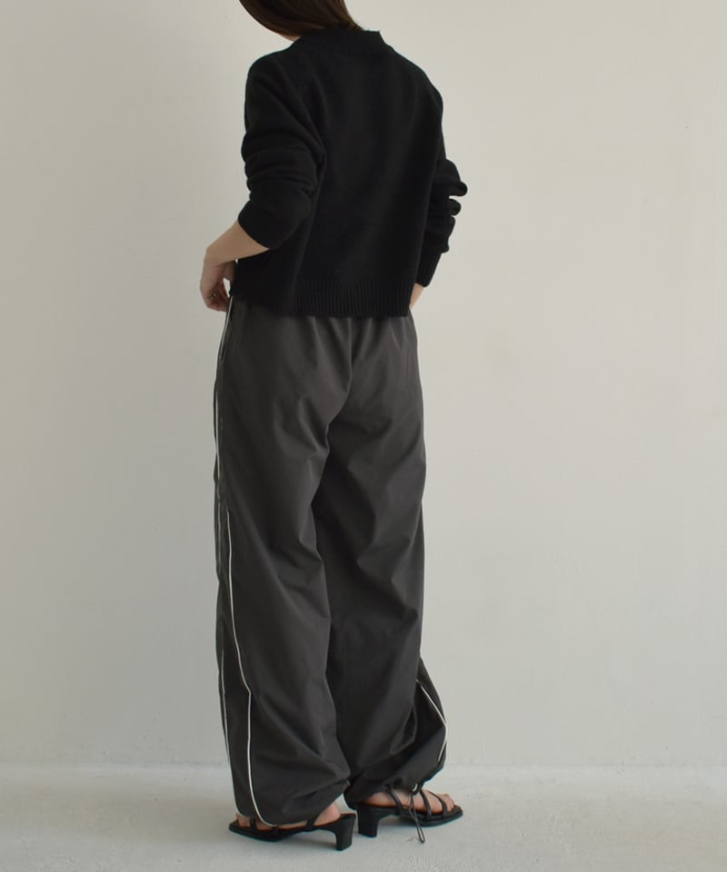 knit-02269 ジップ ニット カーディガン グレー ブラック | L a v i s