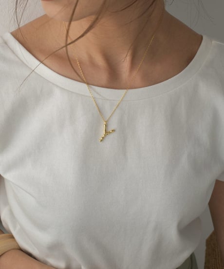 mb-necklace2-02035　Gold plating　SV925 イニシャルネックレス　シルバー925　BOX付き