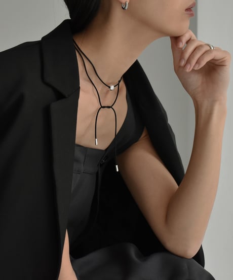 mb-necklace2-02073　メタルトップ コード チョーカーネックレス   SV925