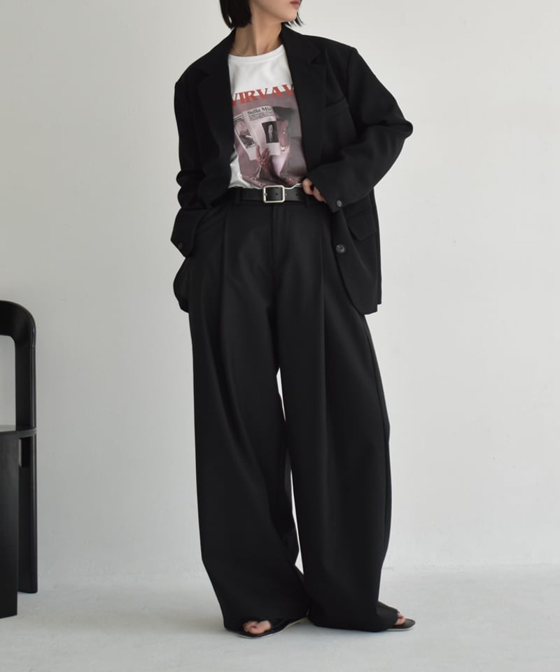 FEKETE ラウンドカラージャケット Sサイズ jacket-02019 オーバーサイズジャケット モカ ブラック | L