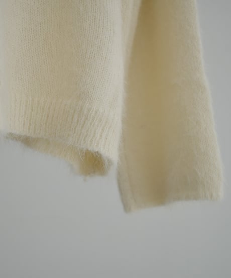 knit-02285　 モヘアライク ルーズ ニット　エクリュ　ブラウン