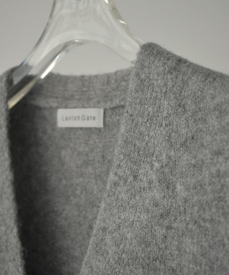 knit-02339　ミディカーディガン ニットベストセット　エクリュ　ライトグレー　ダークグレー　ブラウン