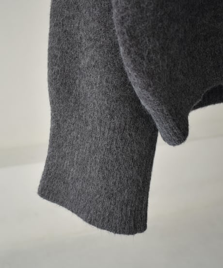 knit-02353　ワイドカフス スリーブ ニットプルオーバー　エクリュ　グレー　ダークグレー　ネイビー　ブラウン
