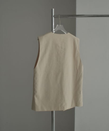 vest-12002　リネン ノーカラージレ　《セットアップ可能》