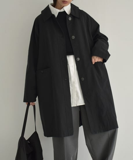 coat-02046　ステンカラーコート　グレージュ　ブラック