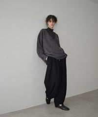 knit-02346　Vネック オーバーニット　エクリュ　グレー　ブラック