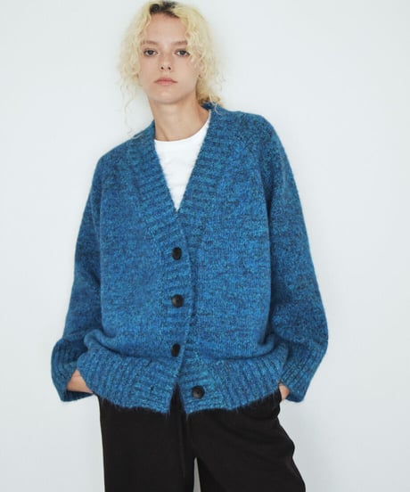knit-02397　オーバー ニット カーディガン　ピンク　ブラウン　ブルー　グレー