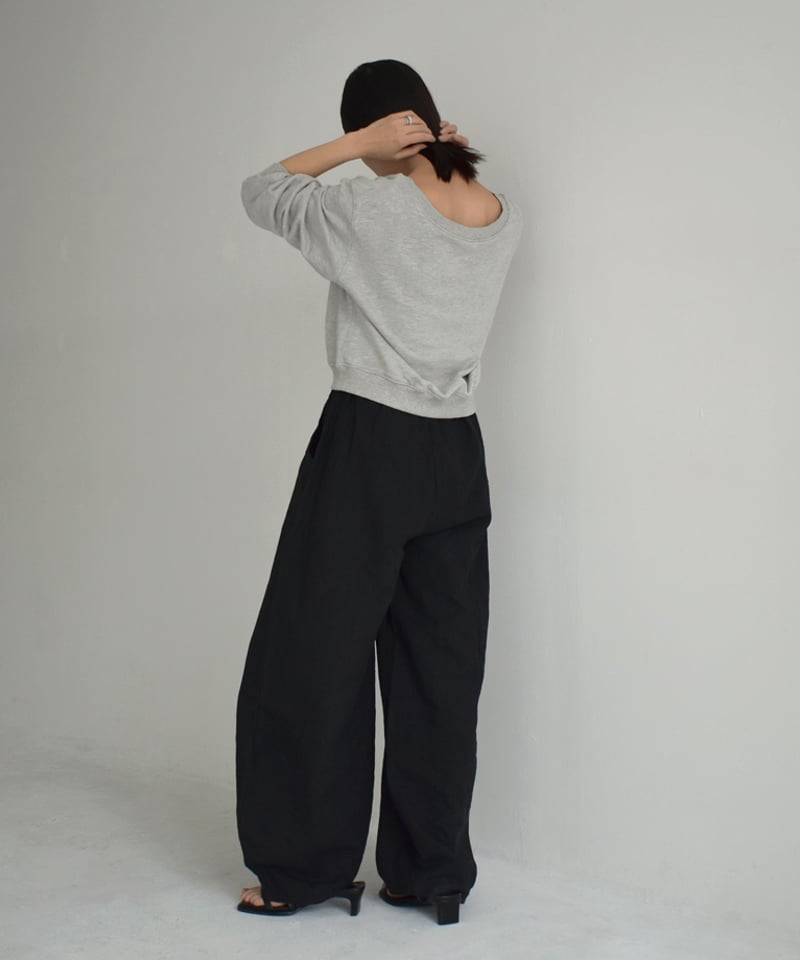 ショートネック 33インチ用 グレー tops-02466 ボートネックショートスウェット グレー ブラック
