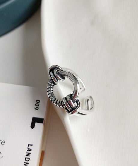 mb-ring2-02077　SV925　リング＆ノットデザイン　シルバー925