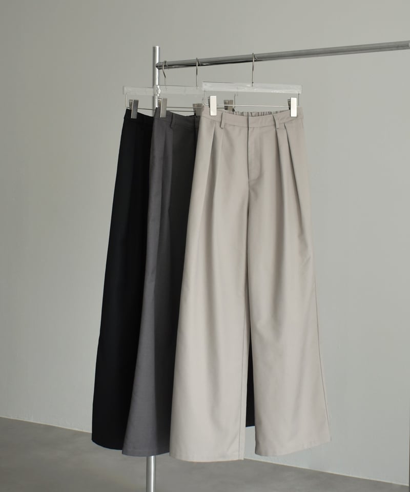 ぼうちゃん　スパン　グレー 2月中旬入荷分 予約販売 bottoms-07020 丈セミオーダー タックパンツ