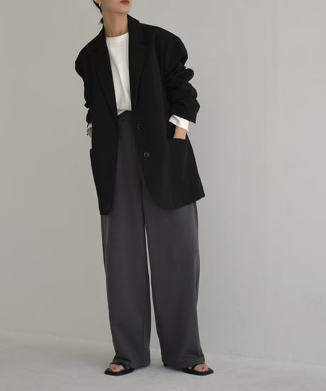 jacket-02015　オーバーサイズ テーラード ジャケット　グレー　ブラック