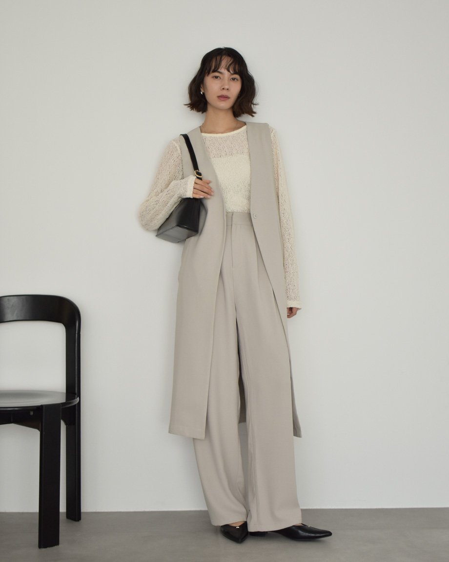 setup-07001 ロングジレ セットアップ エクリュ 《上下別売り》 | L