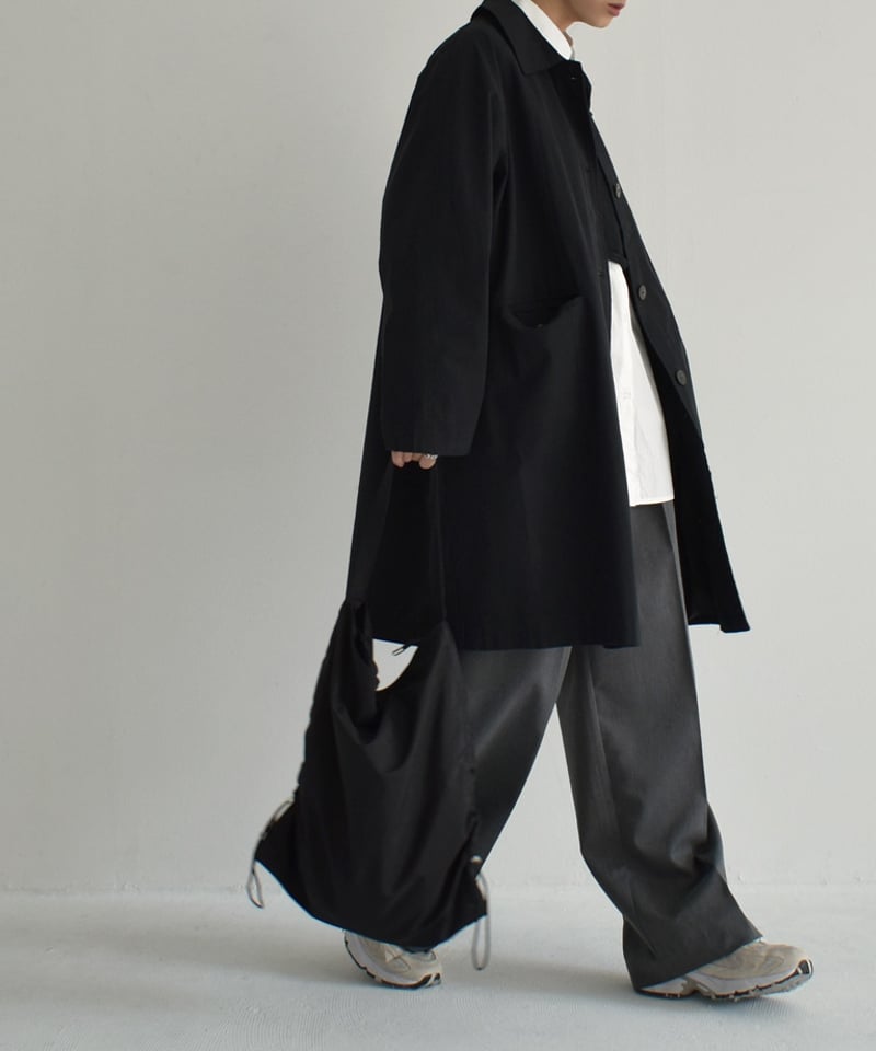 coat-02046 ステンカラーコート グレージュ ブラック | L coat-02046 ステンカラーコート グレージュ ブラック | L