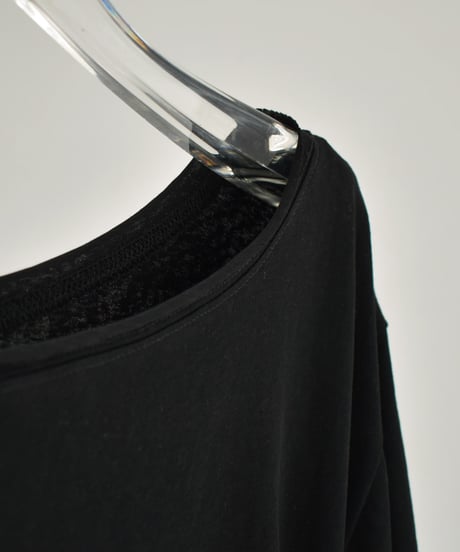 nh-tops-02552　ウエストタック ワイドスリーブ Tee　ホワイト　ブラック