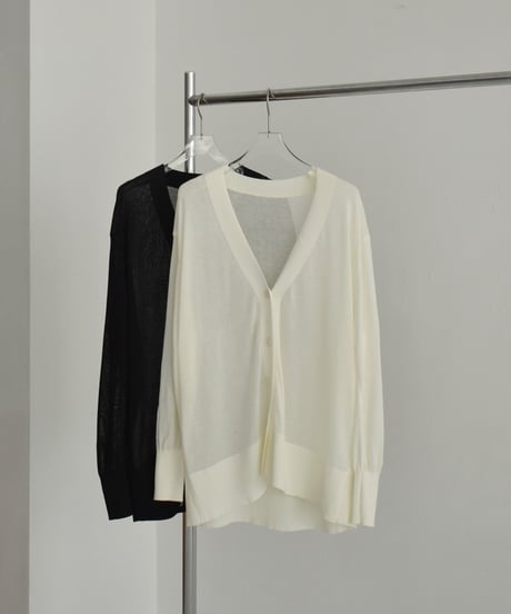 knit-02329　オーバーシアーカーディガン　ブラック