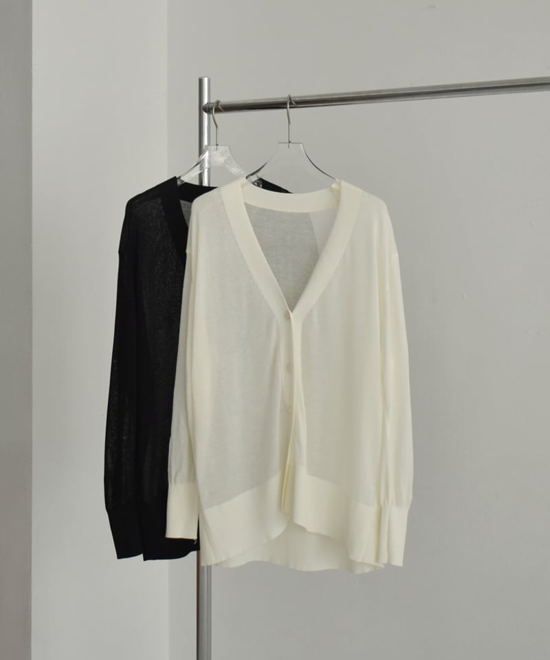 knit-02329 オーバーシアーカーディガン ブラック | L a v i s h