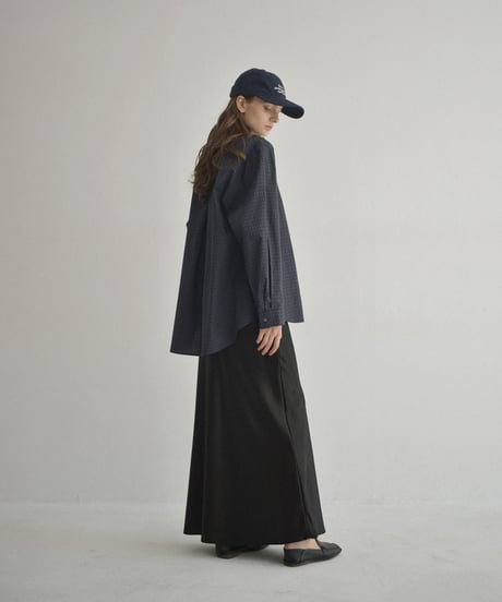 tops-02571　オーバーサイズ チェックシャツ　ベージュ　ネイビー