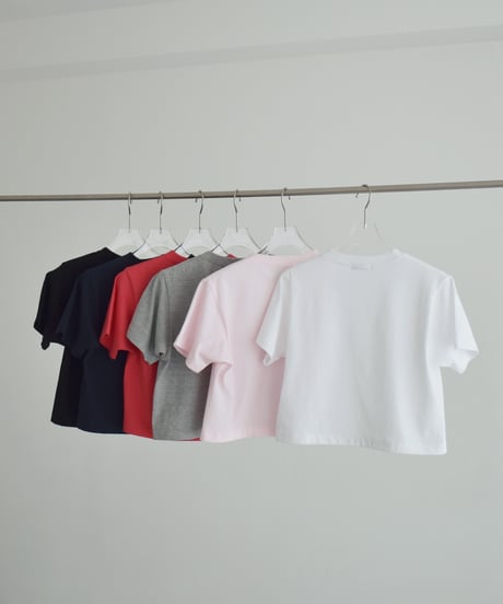 nh-tops-02462　6.2オンス クロップド コンパクト無地Tシャツ　ホワイト　グレー　ブラック　ネイビー　ピンク  レッド