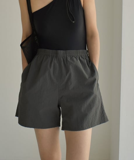 mb-swim-02450　ナイロンタフタ スイムショートパンツ　キャメルベージュ　チャコール　ブラック