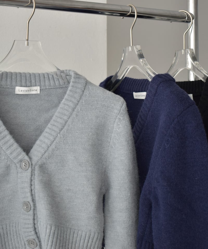 knit-02281 ショート カーディガン グレー ネイビー ブラック knit-02281 ショート カーディガン グレー ネイビー ブラック
