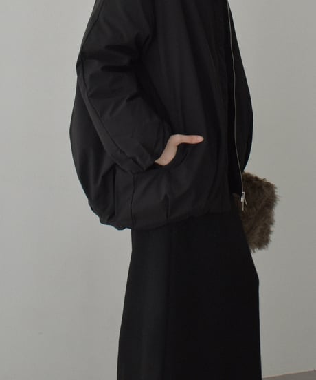 outer-02094　バルーン ミディ ダウン コート　ブラウン　ブラック