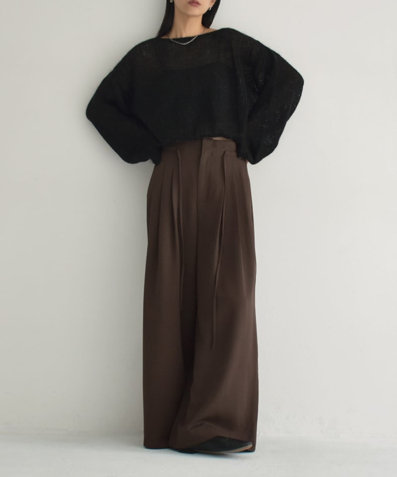 knit-02283 ボリュームスリーブ モヘアニット プルオーバー エクリュ