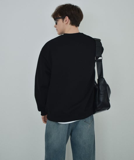 【UNISEX】 tops-02589　"AND WHEN YOU..."  ロゴ プルオーバー　オートミール　ブラック