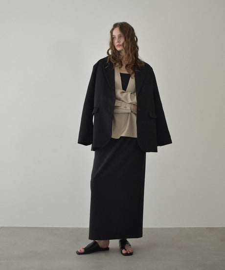 tops-12012　スキッパーシャツ 《セットアップ可能》　モカベージュ　ブラック