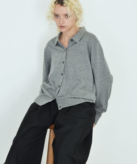 nh-knit-02398　コットン シャツニット　ネイビー　グレー