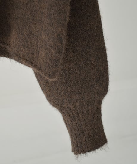 knit-02312　ハーフジップ ニット プルオーバー　グレー　ブラウン　ブラック