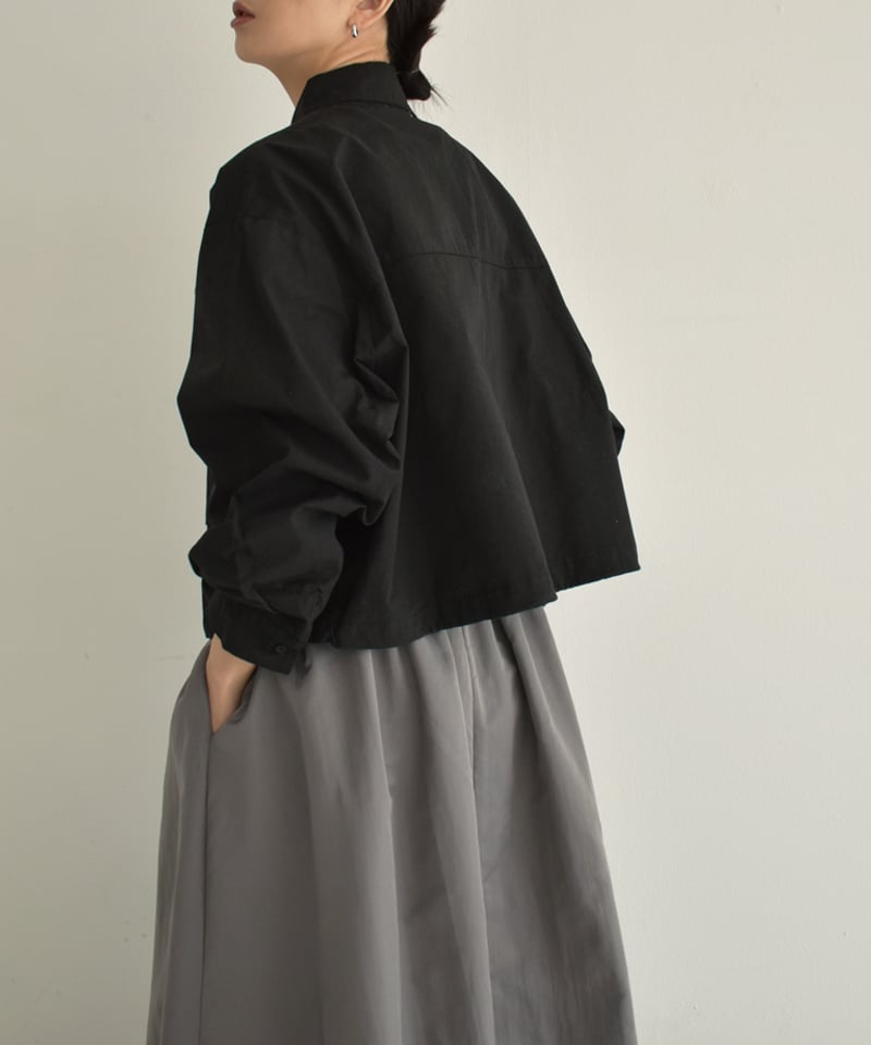 tops-02459 フラップポケット クロップド シャツ エクリュ tops-02459 フラップポケット クロップド シャツ エクリュ
