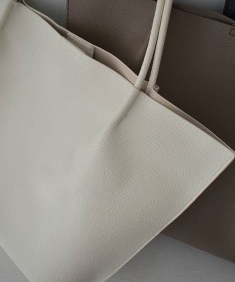 bag2-02652　トート バッグ ポーチ付き　エクリュ　モカ　ブラック