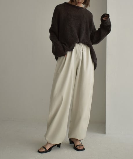 knit-02228　ローゲージ ルーズシアー ニット　ブラウンミックス