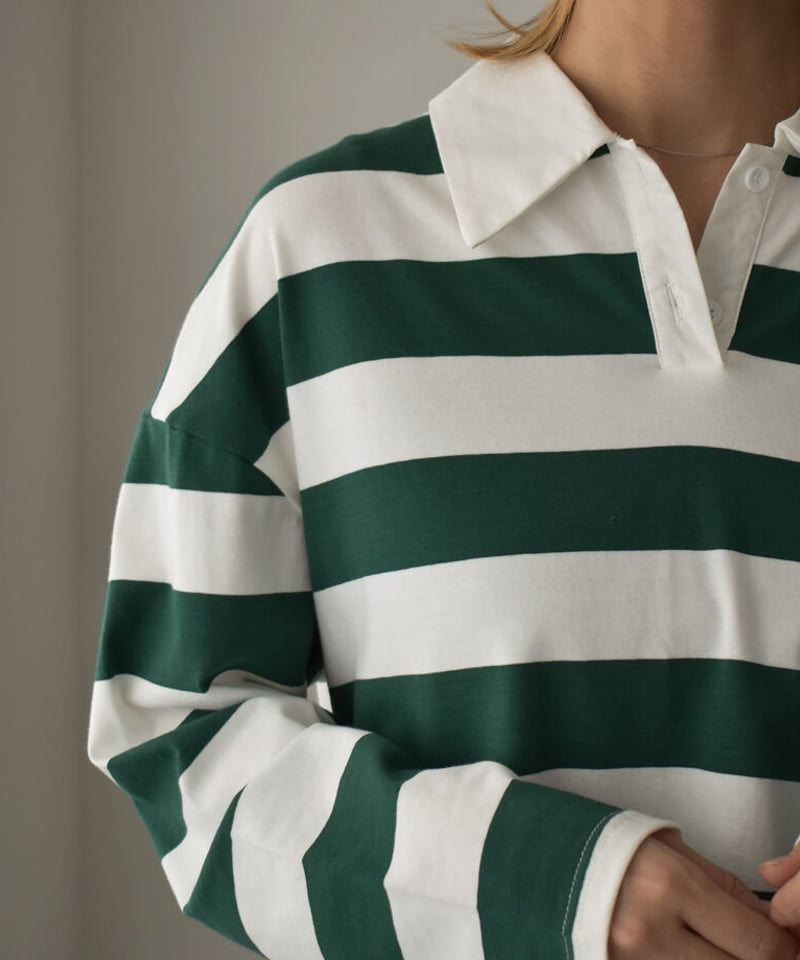 Supreme ラガーシャツ M グリーン