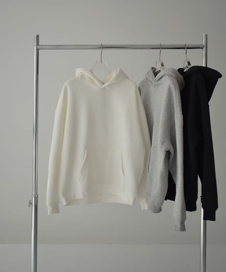 tops-02516　裏起毛 スウェット フーディ　ホワイト　グレー　ブラック