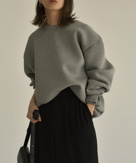 tops-02378　ダンボールニット オーバープルオーバー　オフホワイト　グレー