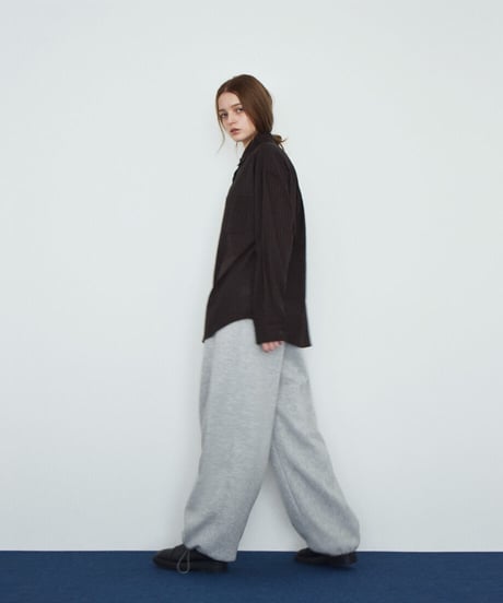 tops-02630　チェック オーバー シャツ　ベージュ　ブラウン
