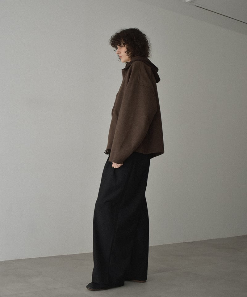 bottoms-02302 ダブルタック ワイドパンツ グレー モカブラウン