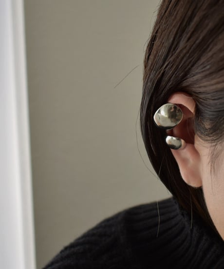 mb-earcuff-02019　コンビオーバル イヤーカフ　シルバー　ゴールド