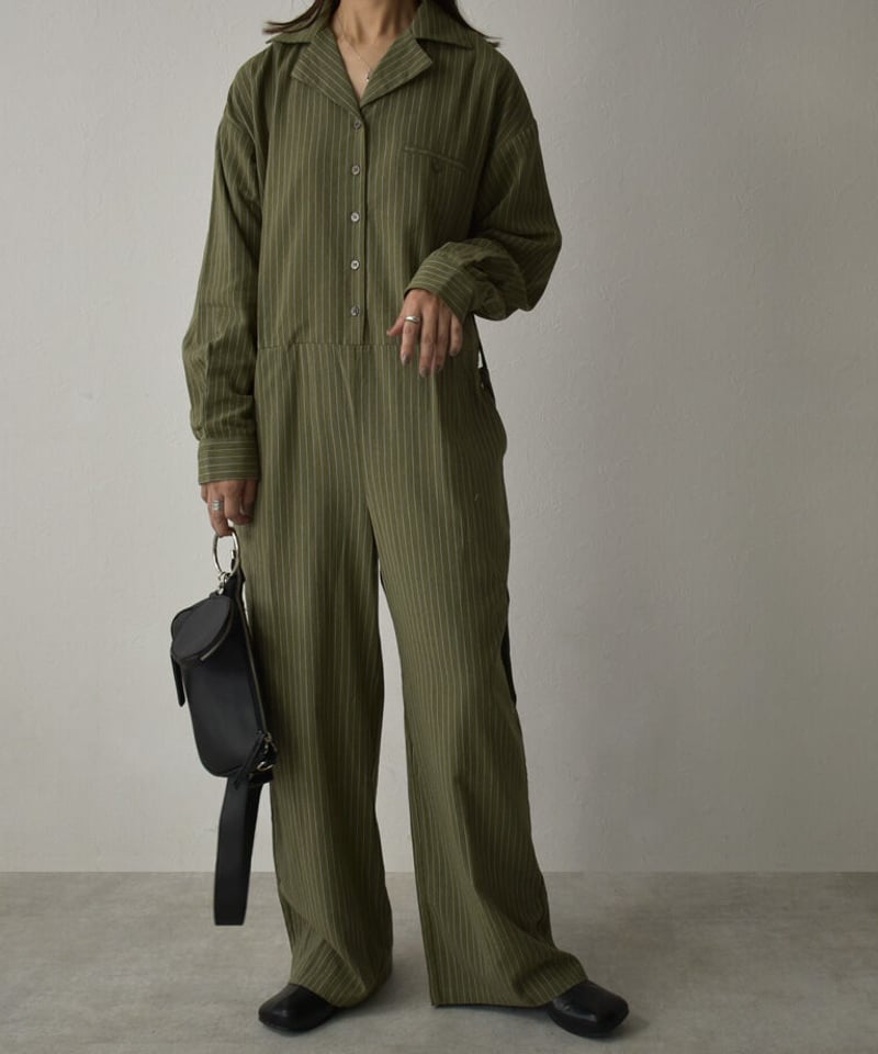 【良品✨️】リツコカリタ ジャンプスーツ オールインワン ライトカーキ 良品✨️】リツコカリタ ジャンプスーツ オールインワン ライト