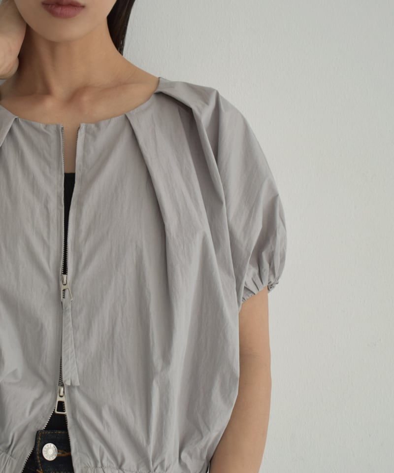 tops-02477 ダブルジップ バルーントップス グレー ブラック | L
