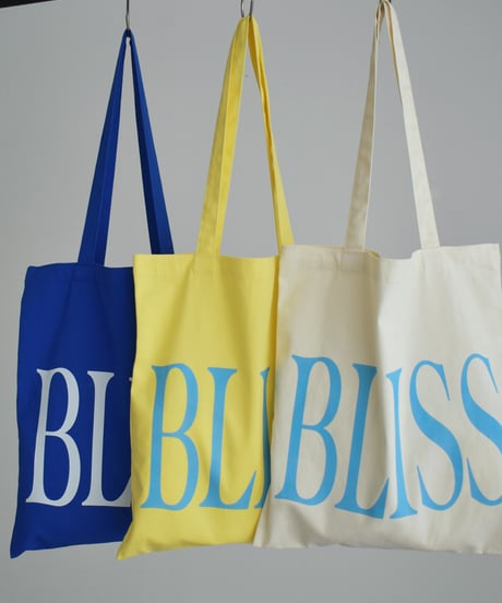 mb-bag2-02677　ビックロゴ カラー トートバッグ　エクリュ　イエロー　ブルー