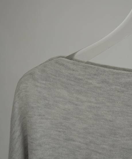 knit-02340　ボートネック ニット プルオーバー　エクリュ　ライトグレー　ネイビー　チャコール　ブラック
