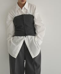 nh-knit-02267　ジップニット ビスチェ　チャコール
