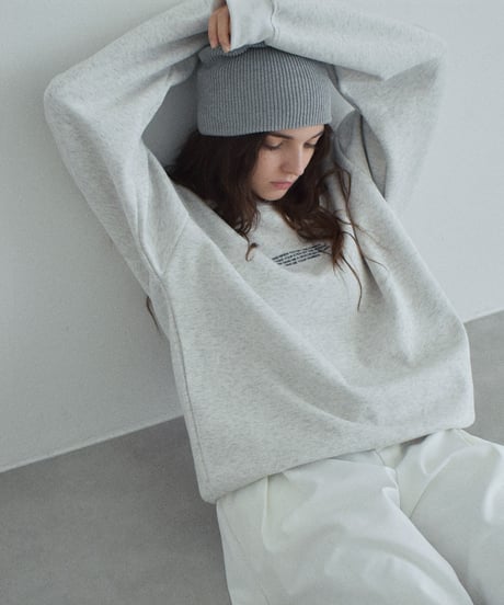 【UNISEX】 tops-02589　"AND WHEN YOU..."  ロゴ プルオーバー　オートミール　ブラック