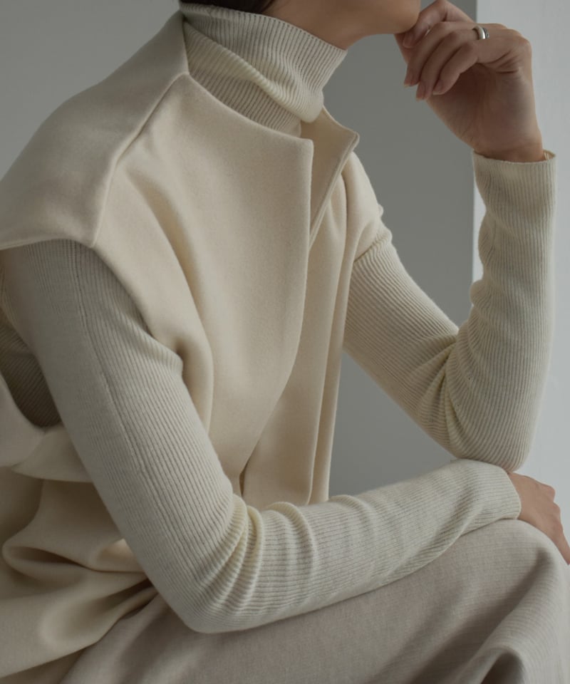 tops-04136 日本製 ウールタッチ メルトンベスト エクリュ